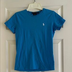 Ralph Lauren Women's Crewneck Tee in Turquoise Blue